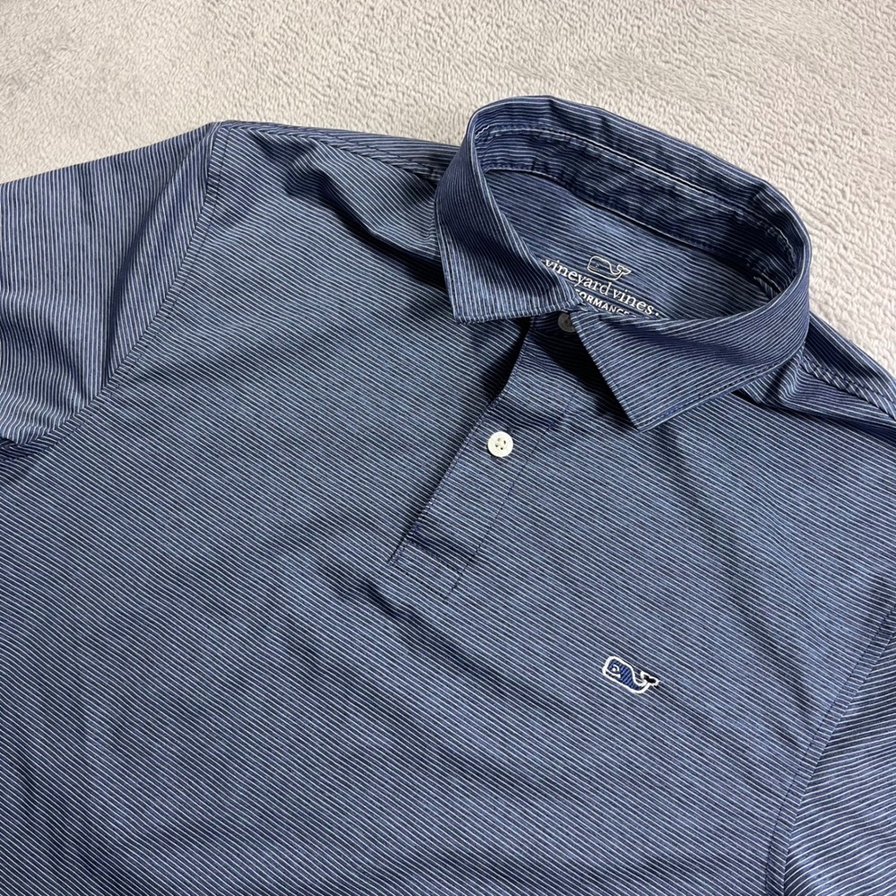 Vineyard Vines Performance Polo Mens XS Blue Navy Striped Golf Shirt